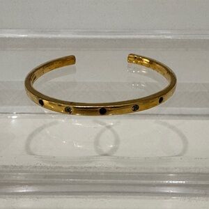 Elizabeth and James Gold Bracelet with faux diamond and onyz stones